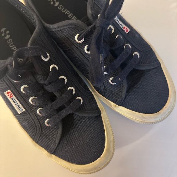 Girls Navy Superga Shoes - Picture 2 of 6